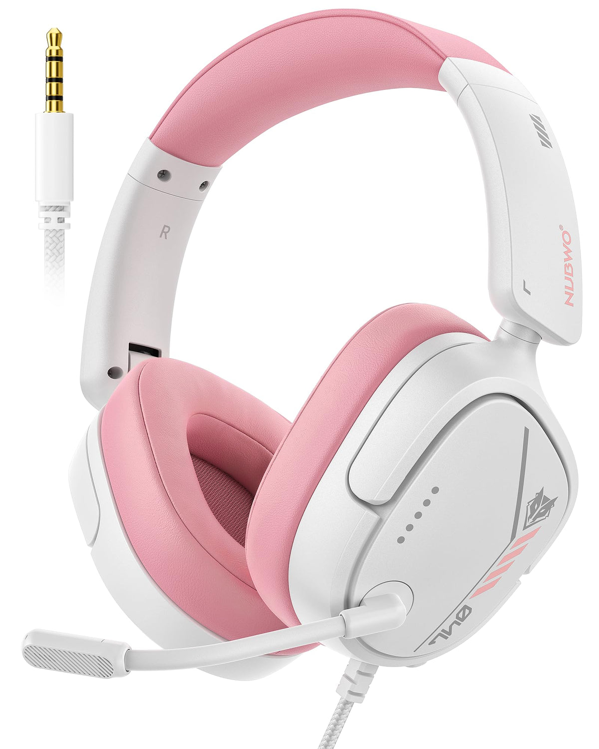 NUBWO HG04L Gaming Headset for PS5/PS4, Xbox Series X|S/Xbox One, Switch – 250g Lightweight, Clear Unidirectional Mic, Soft Memory Earmuffs, 3.5mm Jack for Gaming & Work