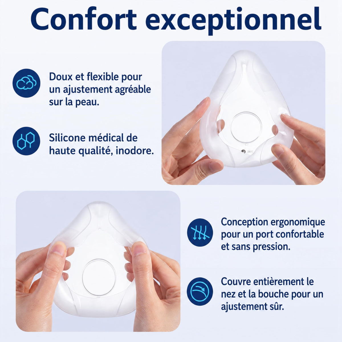 Replacement Cushion for AirFit F20 Mask - Pack of 2 Soft Silicone, Adaptive Design, Accessories, Sleep Apnea Mask, Comfortable and Secure Seal, Easy to Replace (Medium)