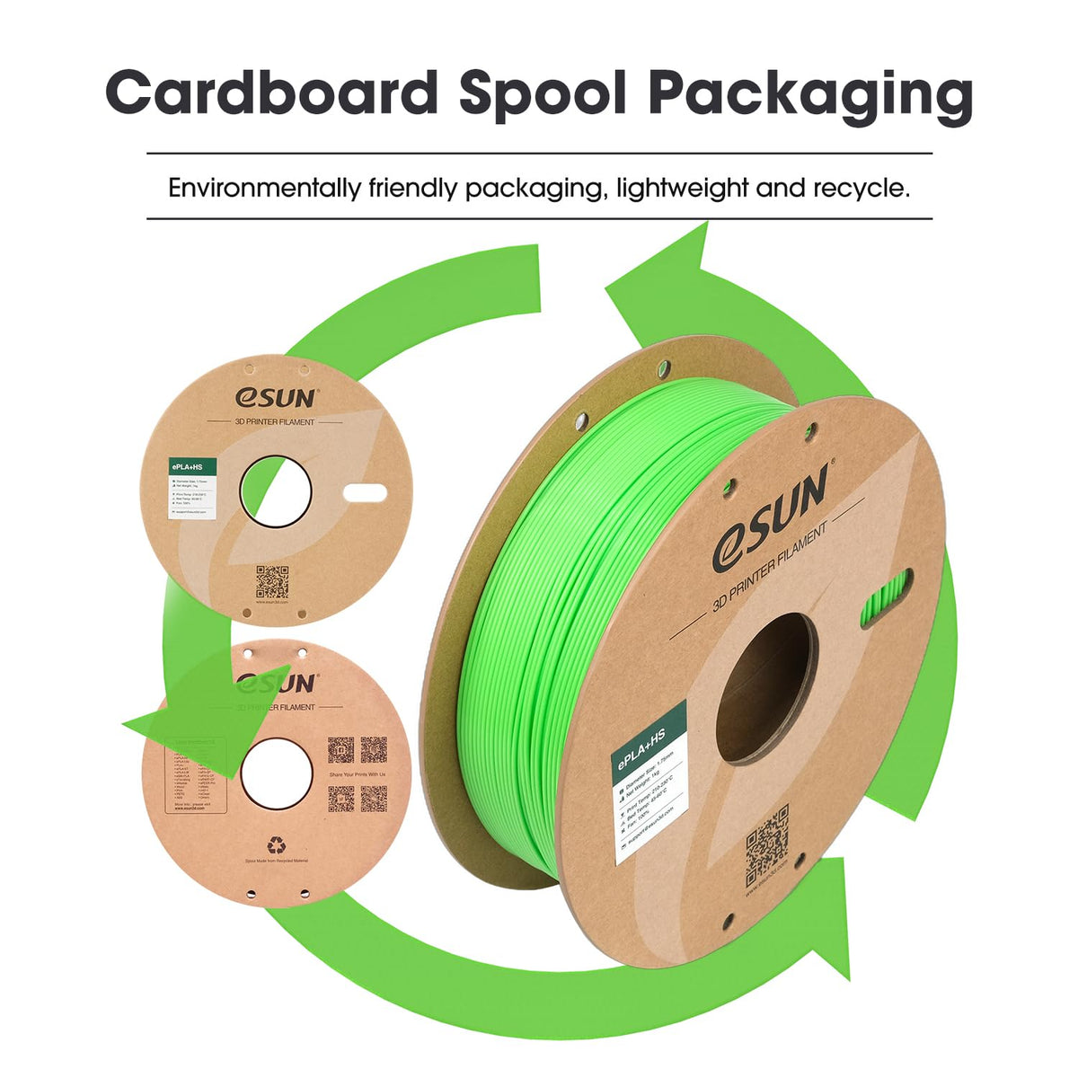 eSUN PLA+ Filament 1KG, PLA+HS High Speed 3D Printer Filament, Cold White