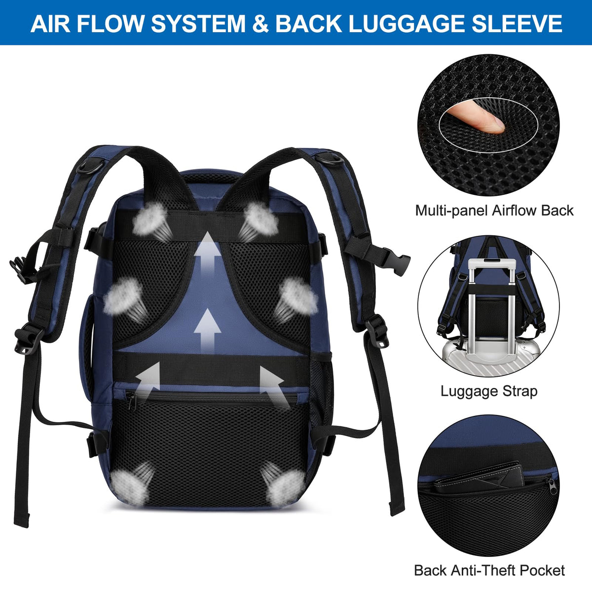Ryanair Cabin Bags 40x30x20 Underseat 24L Small Travel Backpack Cabin Size