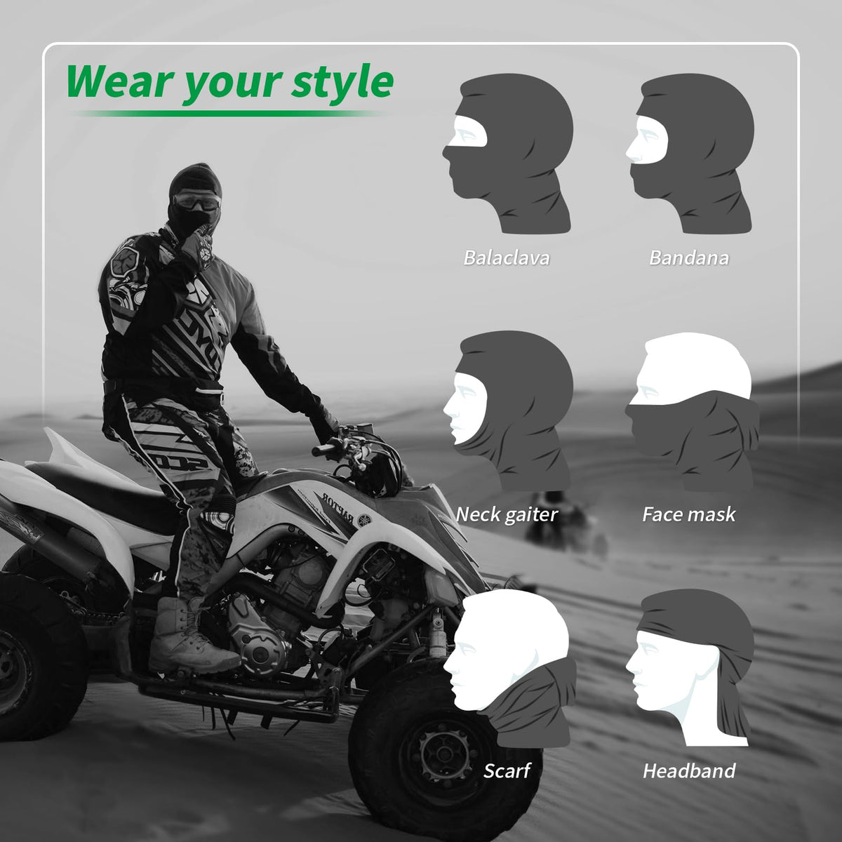 LONGKING Balaclava Ski Face Mask, UV Protector Windproof Lightweight Neck Warmer Motorcycle Cycling, Skiing, Snowboarding for Men/Women