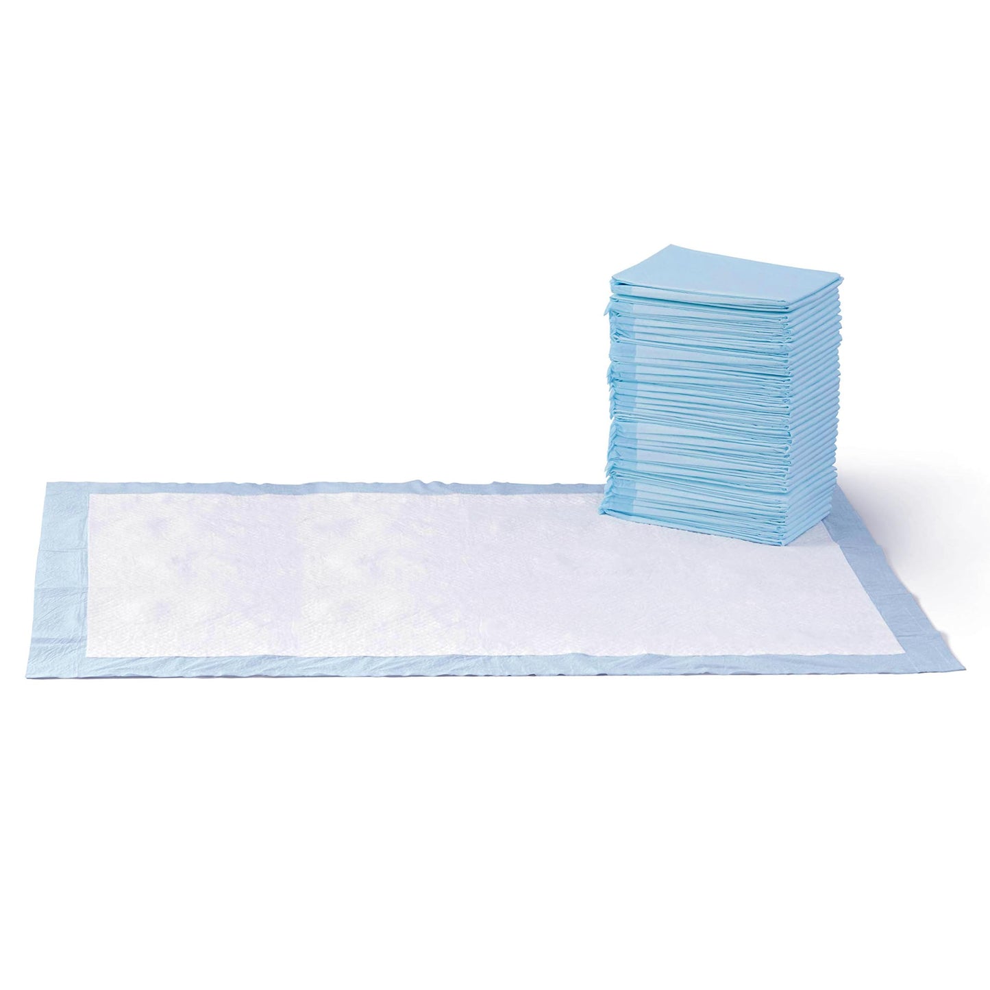 Basics Dog and Puppy Training Pads, Leakproof, 5-Layer Design with Quick-Dry Surface, Regular, Pack of 50, Blue