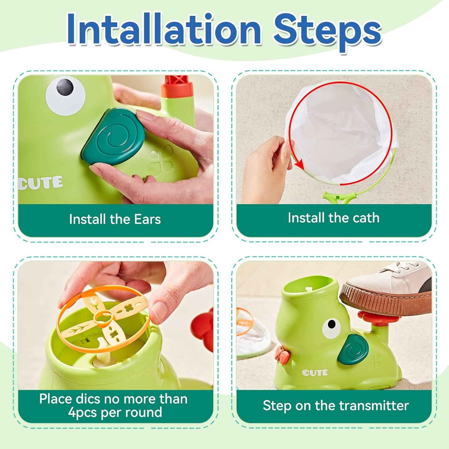 Kids Outdoor Toys, Autism Sensory Equipment, Garden Toddler Toys for 3 Years Old Boys and Girls, Flying Disc Launcher Toy with 24 Saucers, Outdoor Games for Kids 4-8, 8-12