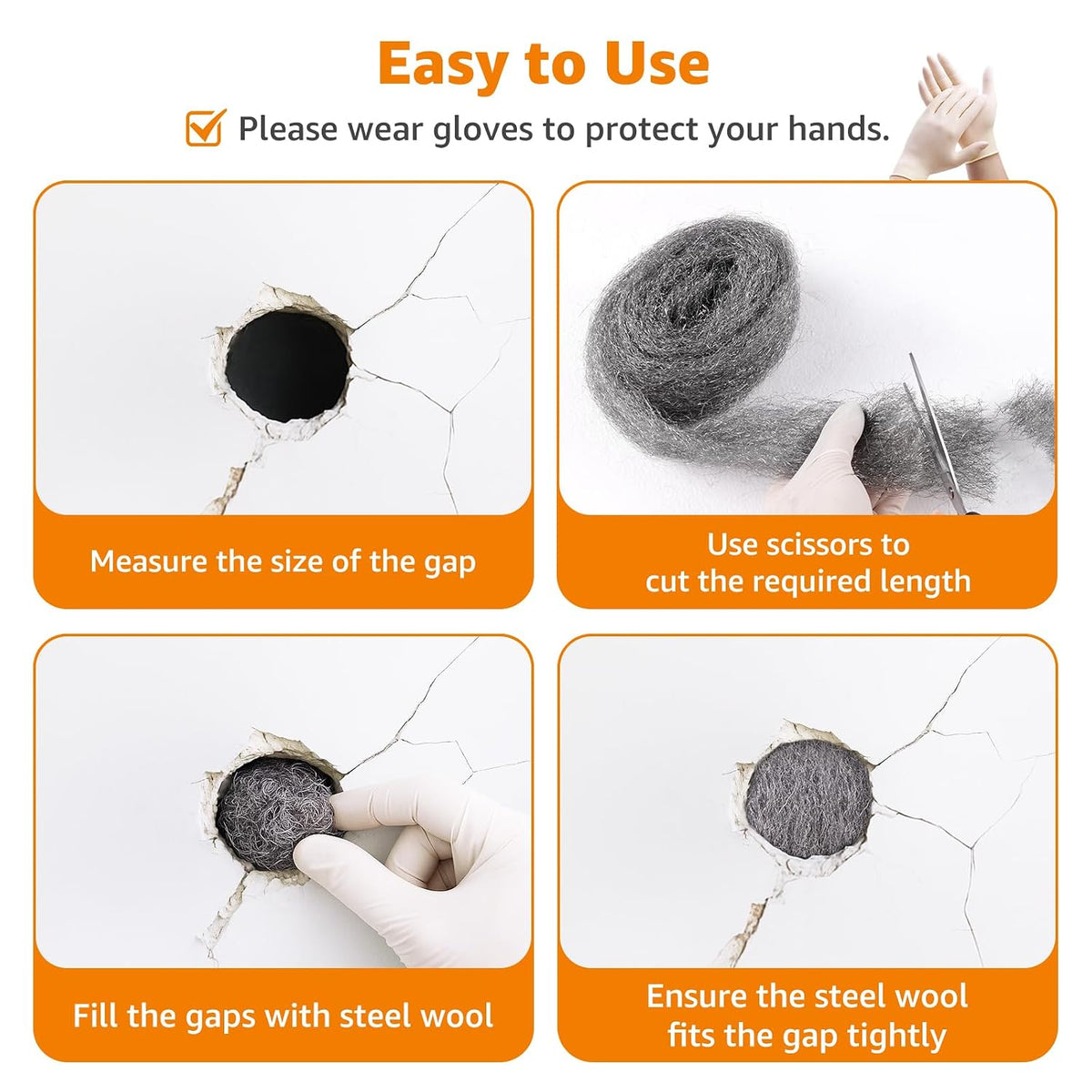 PICK FOR LIFE Steel Wool Mice Blocker 2 Pack Coarse Wire Wool Rat Fill Hole