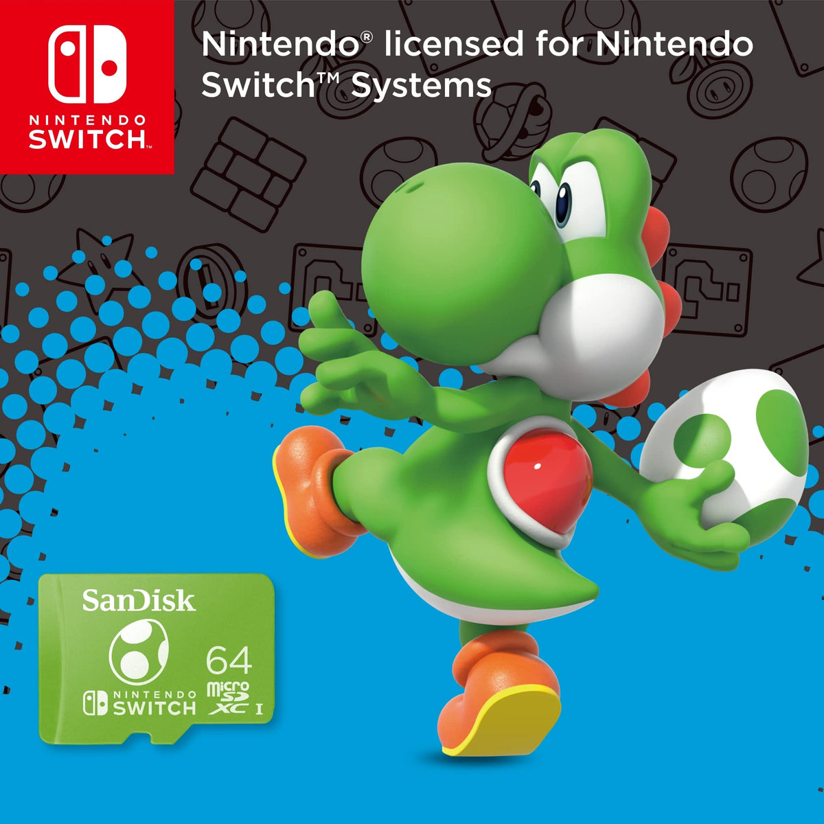 SANDISK microSD Card 128GB, Super Mario Super Mushroom Edition