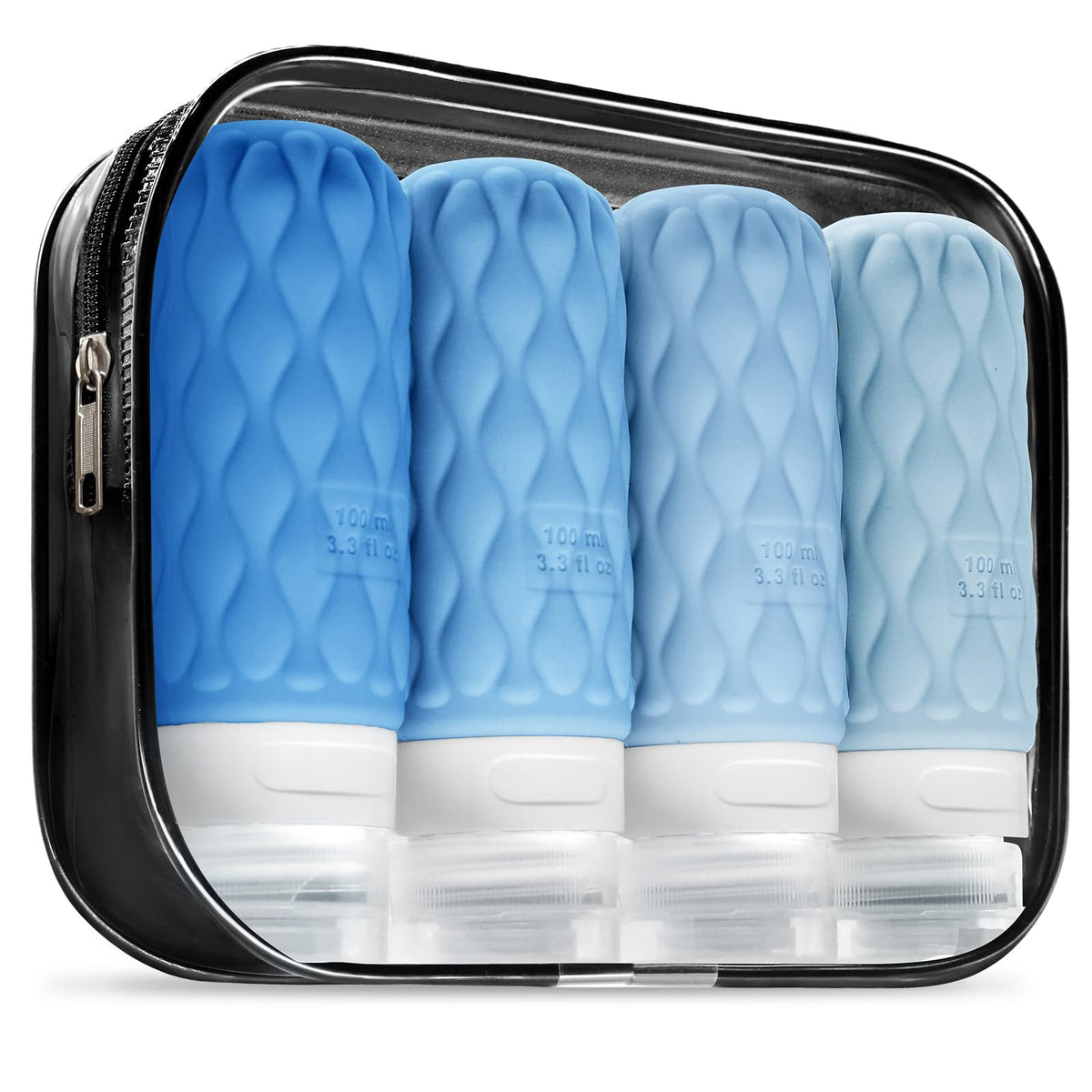 100ml Silicone Travel Bottles for Toiletries for Shampoo and Conditioner