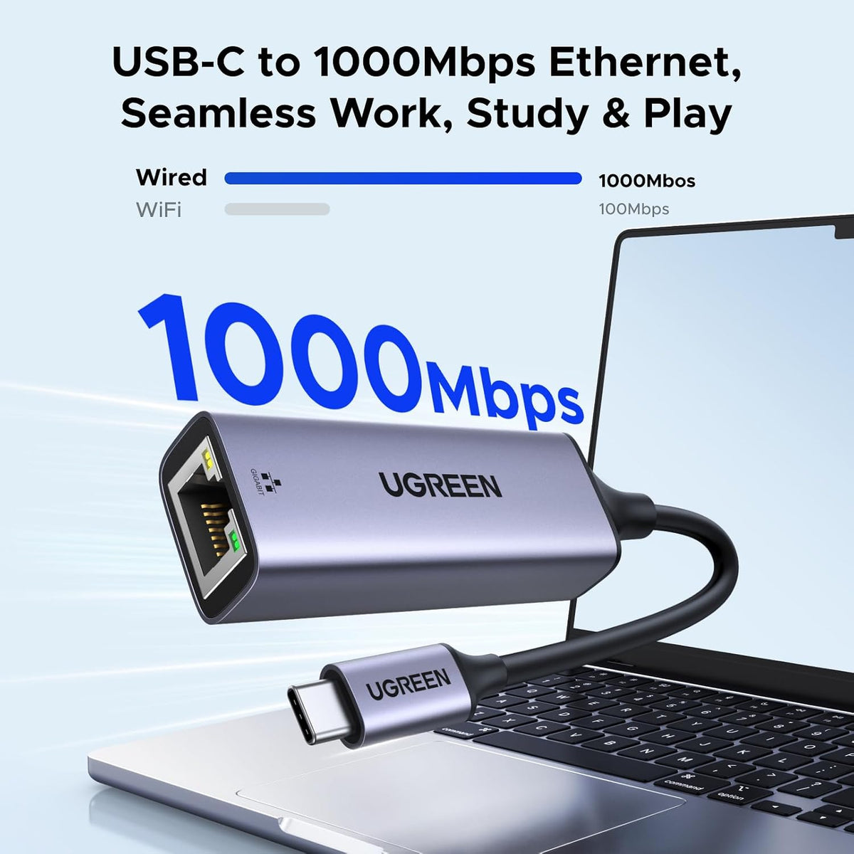 UGREEN USB C to Ethernet Adapter, Gigabit Wired Network Adapter