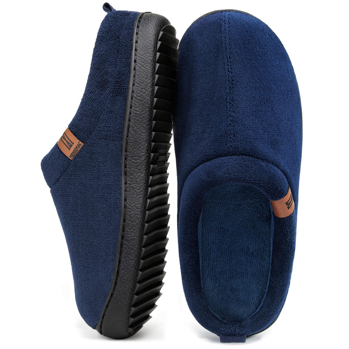 MERRIMAC Men's Slip-on Slippers Memory Foam Non-slip Indoor House Shoes