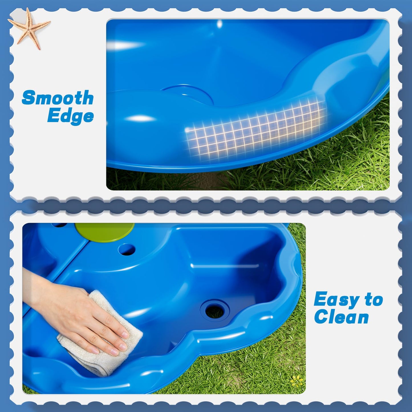 Ci Vetch Sand and Water Table for Toddlers 1-3, Kids Outdoor Activity Water Tables with Beach Fun Sand Toy, Summer Outside Toys Water Playset for Toddler Boys Girls Ages 2 3 4 5 6 7 8
