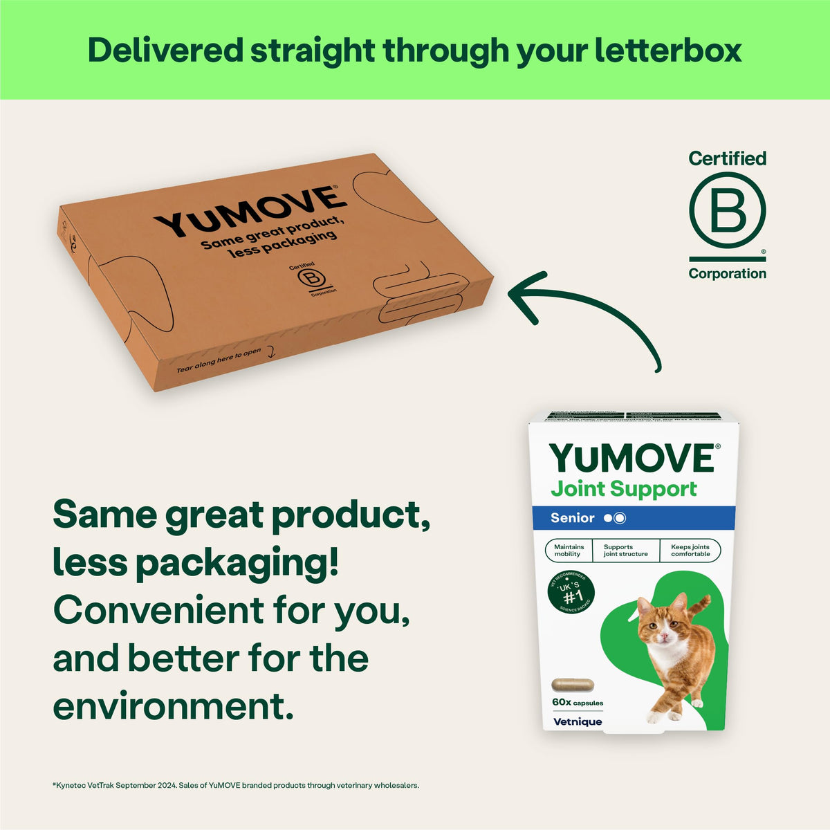 YuMOVE Senior Cat Joint Supplement for Joint Care & Joint Aid, for Older, Stiff Cats with Glucosamine, Chondroitin & Green Lipped Mussel, 60 Capsules - Packaging May Vary