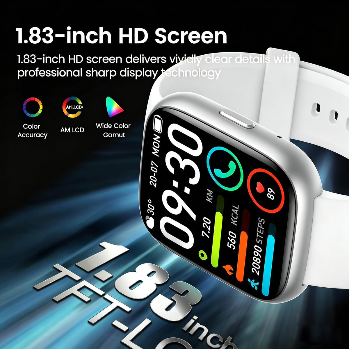 Cillso Smart Watch, Alexa Built-in, 1.83" Bluetooth Calling Fitness Watch