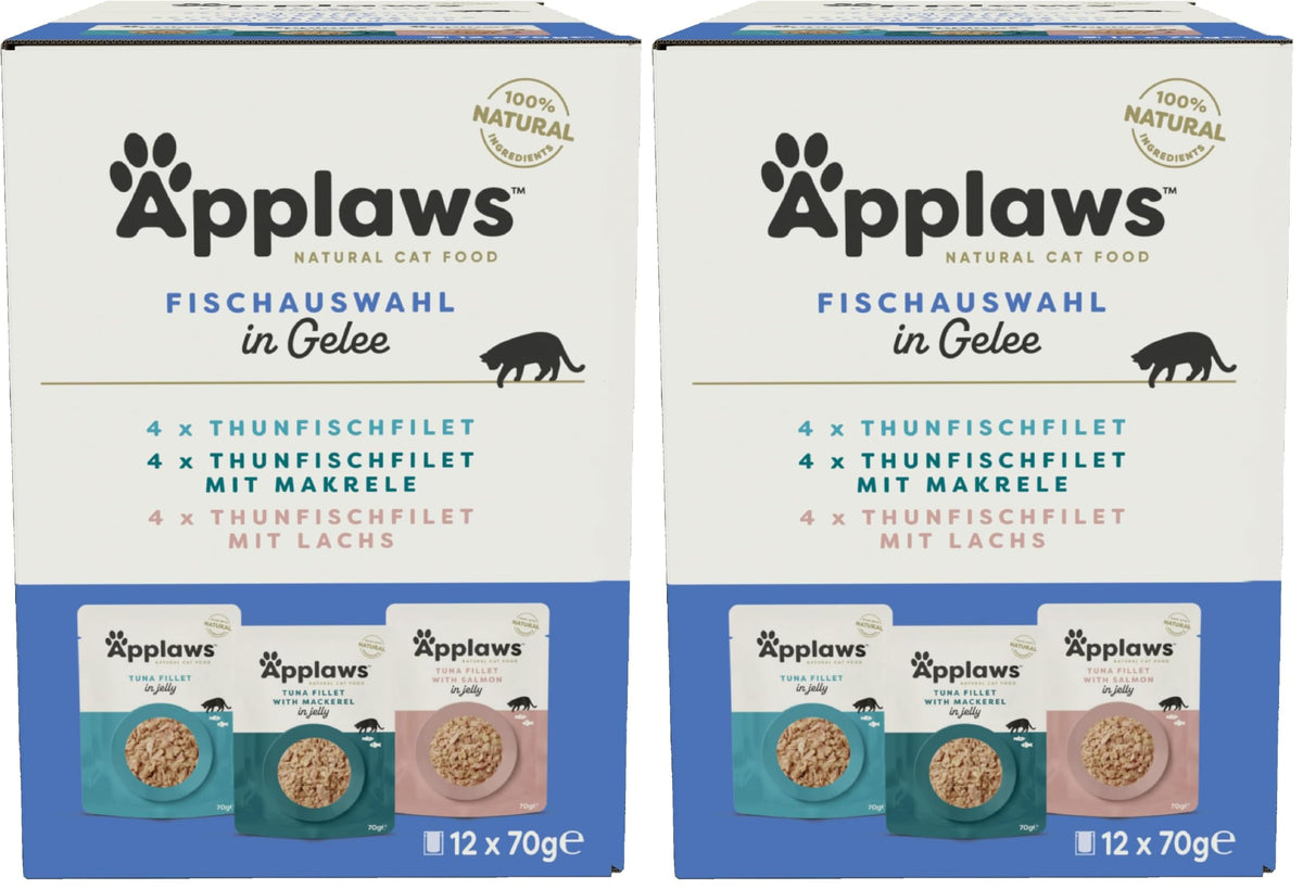 Applaws Tuna & Pacific Prawn Pouch 70G 12PK (Broth), Transparent