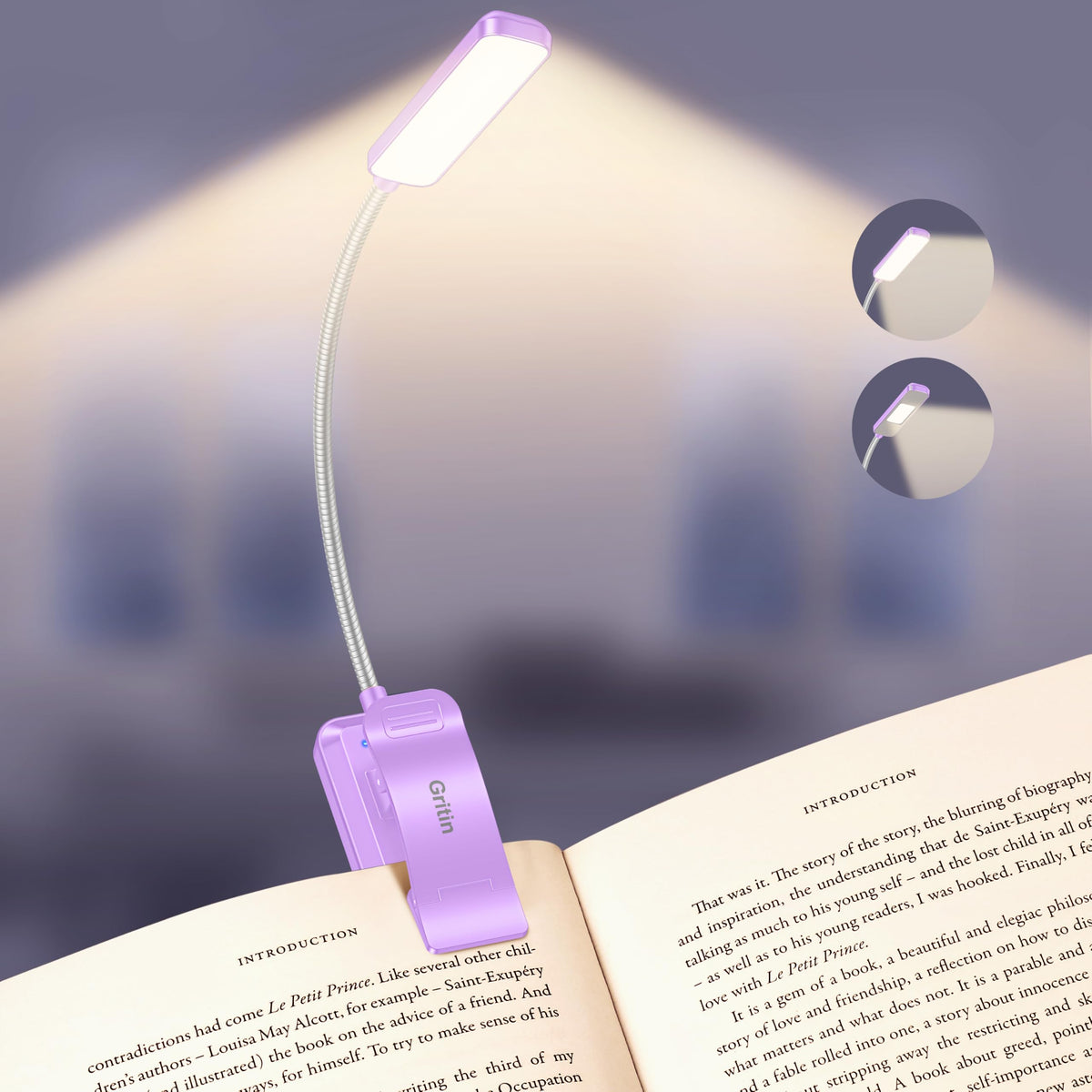 Gritin 2026 Gen 2 Book Light for Reading-30 Eye Caring Full Spectrum LED