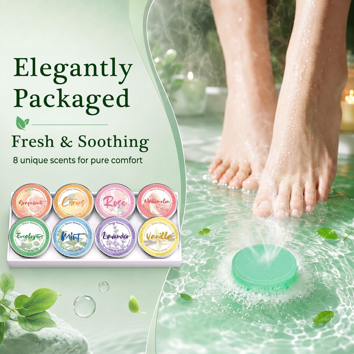 Linkax Shower Steamers Aromatherapy 8 Pcs, Christmas Gift for Women Purple