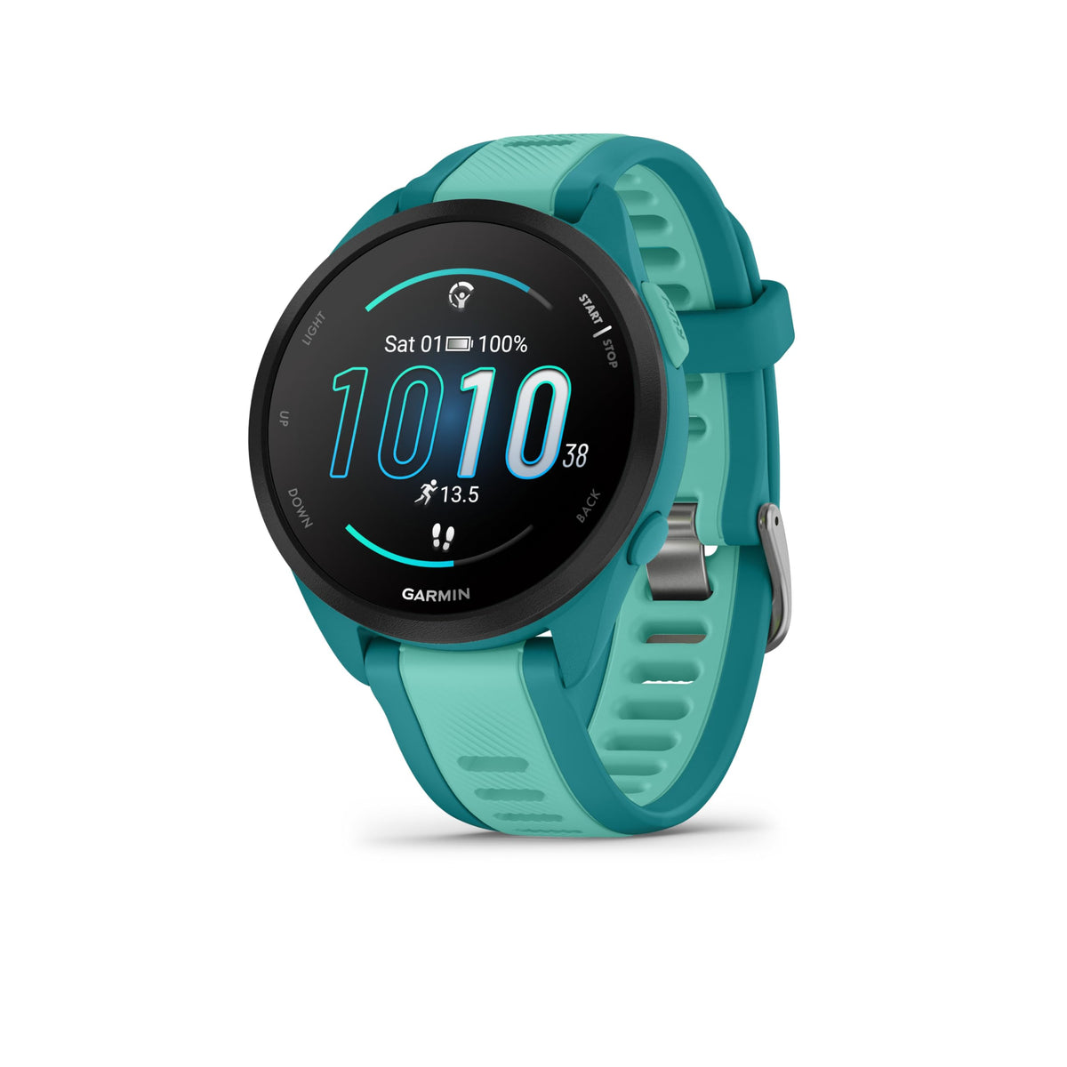 Garmin Forerunner 165, 43mm GPS running smartwatch, lightweight, AMOLED touchscreen, advanced training, insights & features, safety & tracking features, up to 11 days battery life, Black
