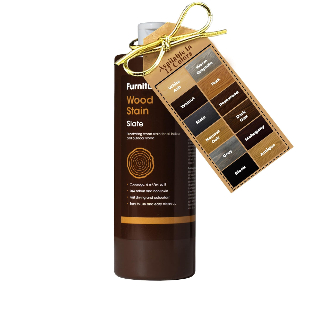 Furniture Clinic Wood Stain (Natural Oak) – Fast Drying, Highly Concentrated, and Easy-to-Apply Light Oak Wood Stain for All Indoor & Outdoor Wood – Water Based & Non-Toxic – 250ml