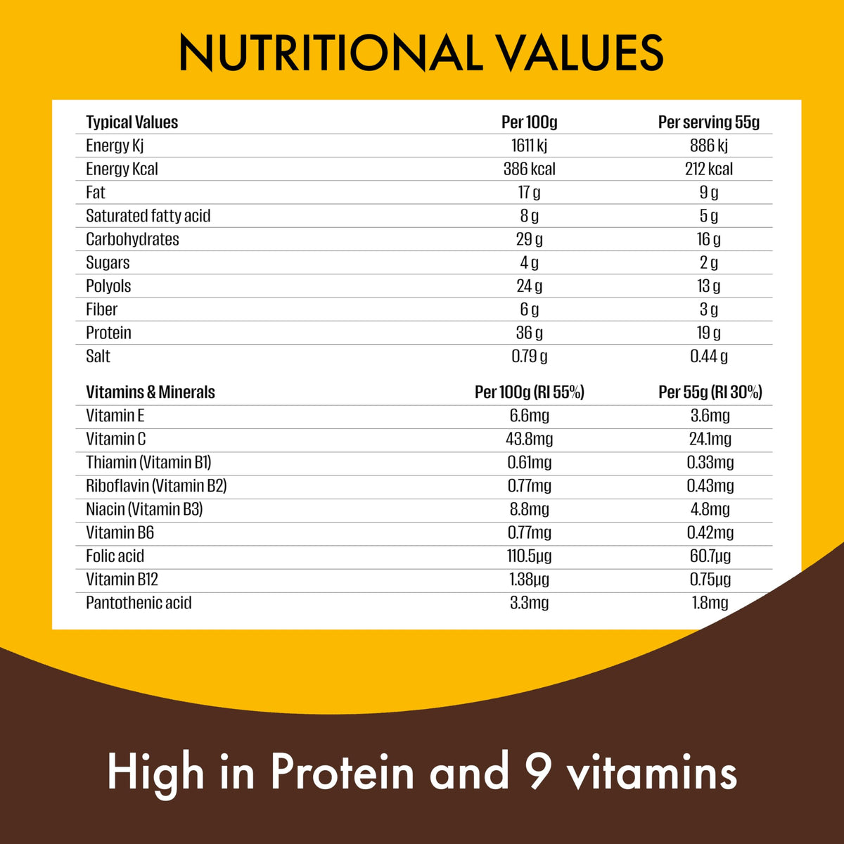 FULFIL Vitamin and Protein Bars, Chocolate Salted Caramel Flavour, 15 x 55g