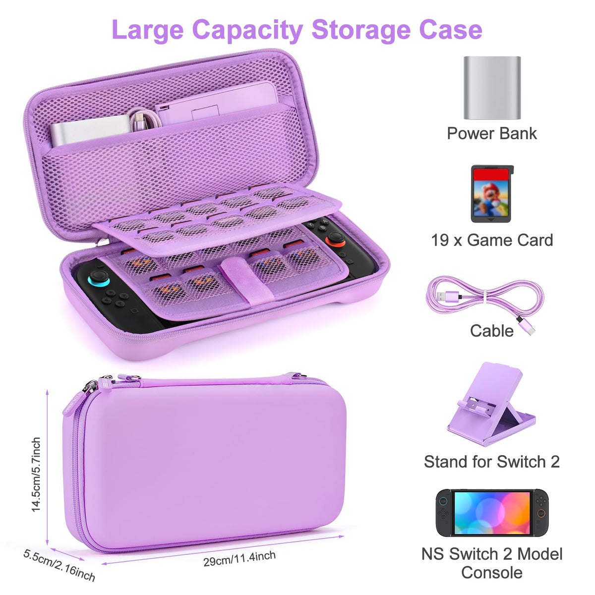 Younik Switch Accessories Bundle, 17 in 1 Switch Accessories Kit for Girls Include Switch Carrying Case with 9 Game Card Slots, Adjustable Stand, Protective Case for Switch Console & J-Con (Blue)