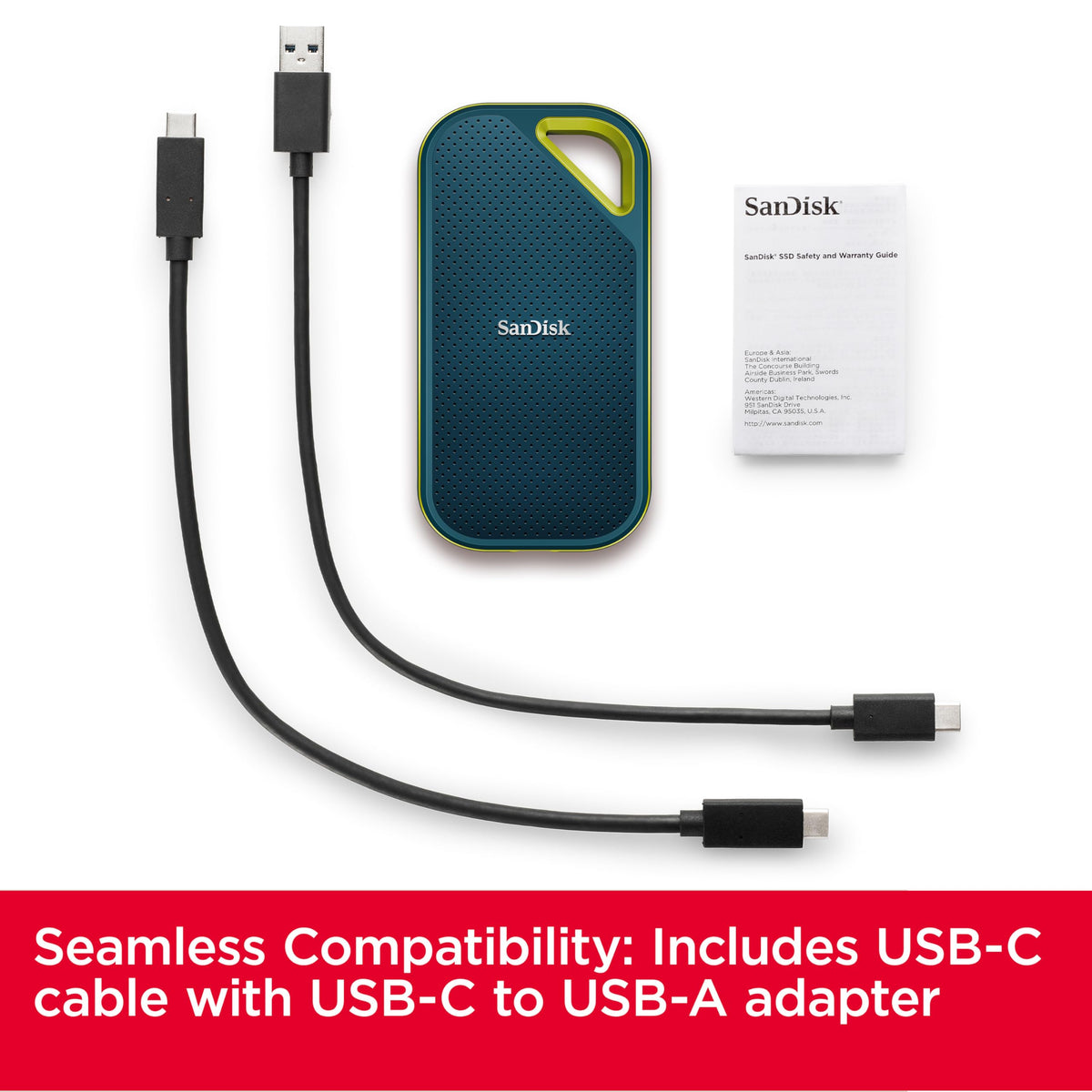 SanDisk Extreme Portable SSD 2TB - Up to 1050MB/s Read Speeds (Older Model)