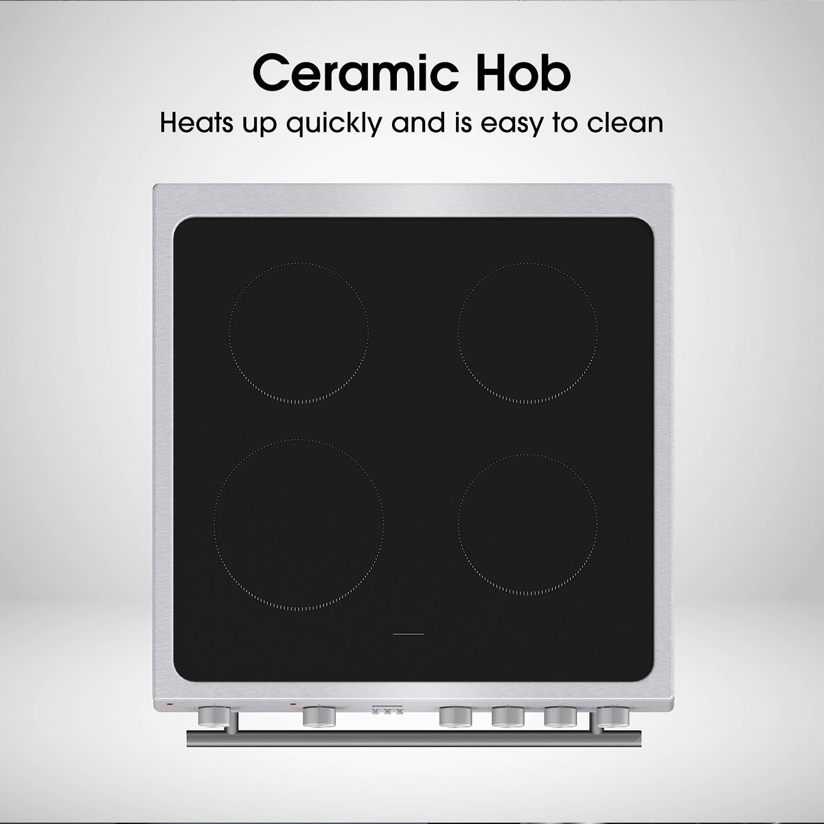 Hisense HDUKC60W 60cm Electric Cooker with Ceramic Hob-White, A Rated Double Oven 50L/80L [Energy Class A]