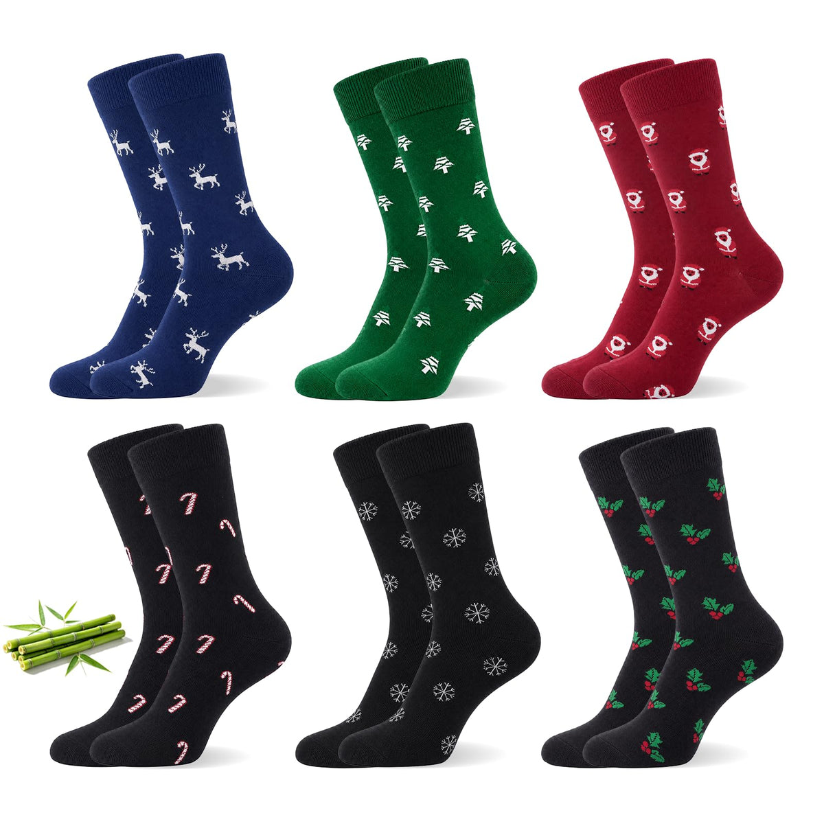 WeciBor Men's Bamboo Seamless Socks 6/12 Pack