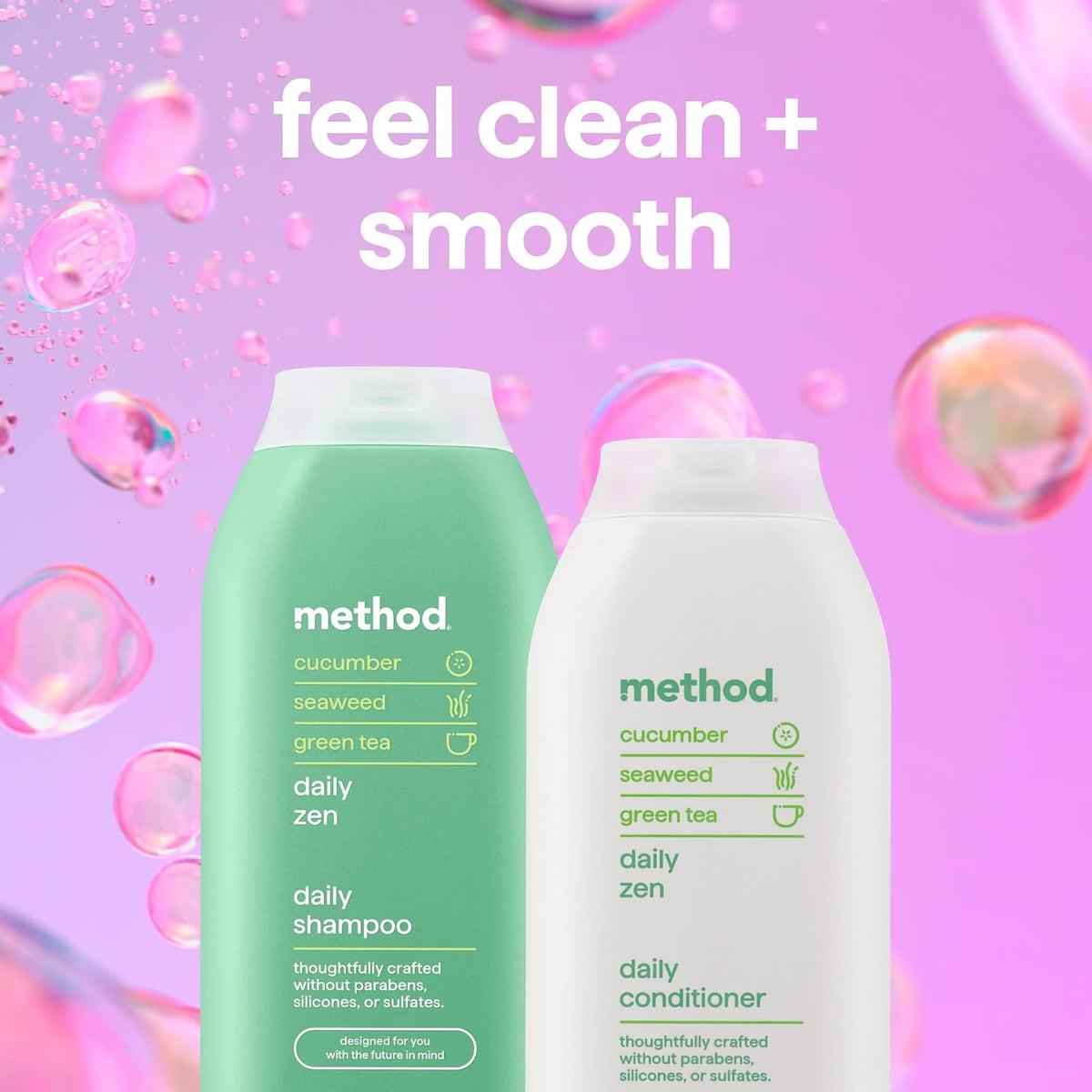 Method Daily Zen Shampoo, Cucumber & Green Tea, Sulphate Free, 350ml