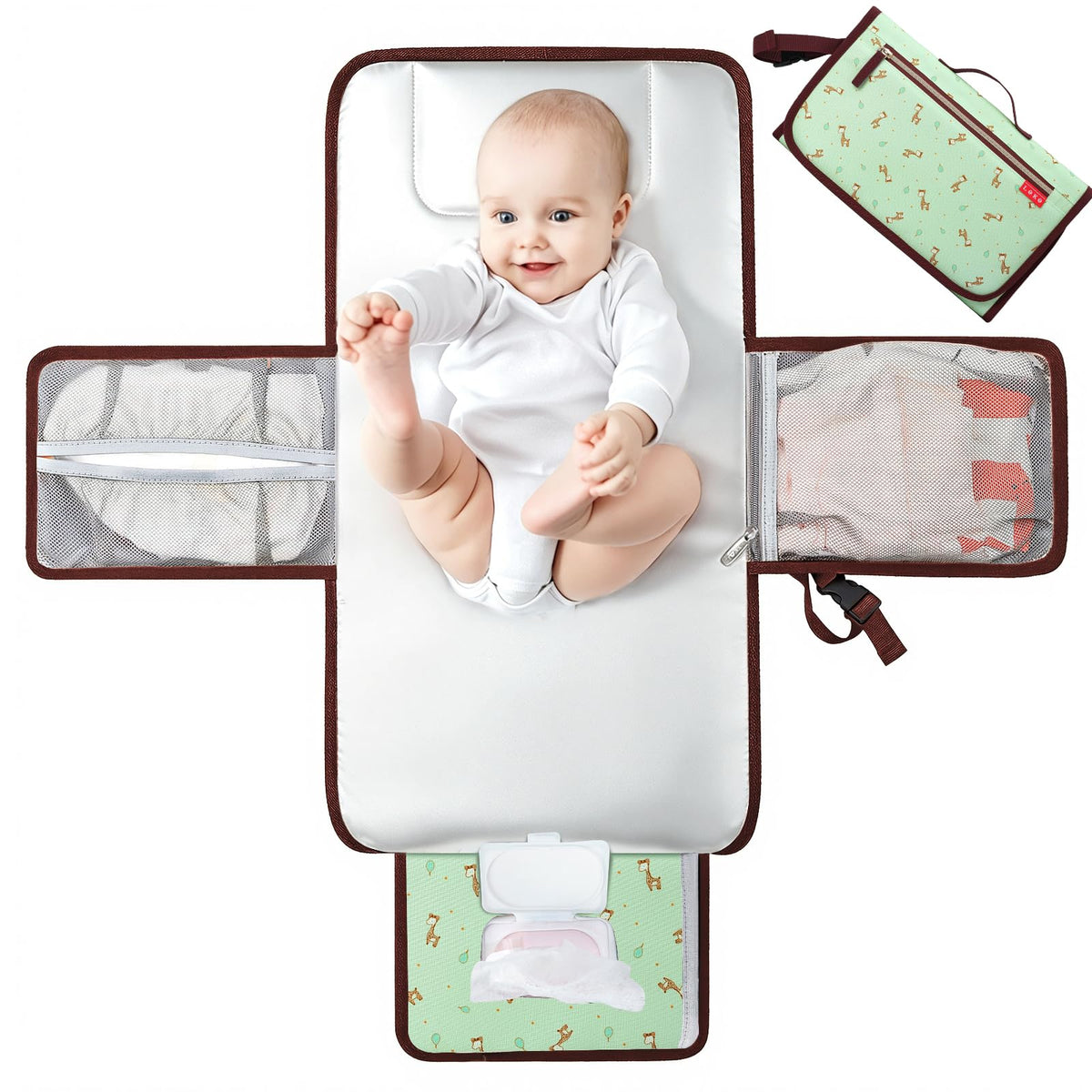 Lekebaby Portable Nappy Changing Mat Travel Baby Change Mat