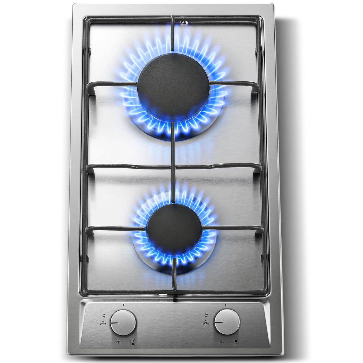 SNDOAS Gas Hob 4 Burners, NG/LPG Convertible, Built-in Black Glass Gas Hob with Wok Burner, Flame Failure Protection, 8000W, YYUKGCT-B04