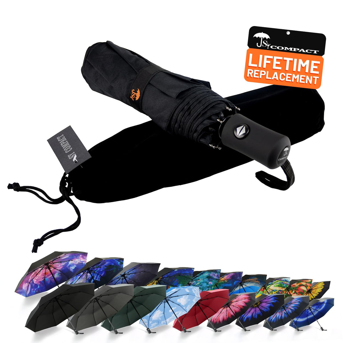 SY COMPACT Travel Umbrella Windproof Automatic Unbreakable UV Protection