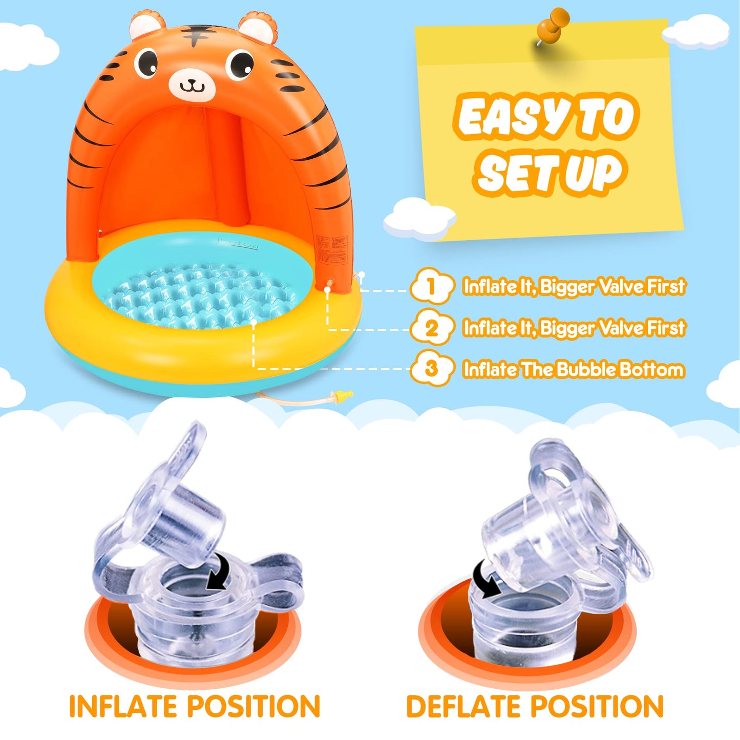 COOLJOYA Inflatable Pool | Splash Spray Paddling Pool Sprinkler Pad | Paddling Pool for Kids Toddlers | Swimming Pool Toy Gifts 68 x 41 x 18 Inch (Unicorn)