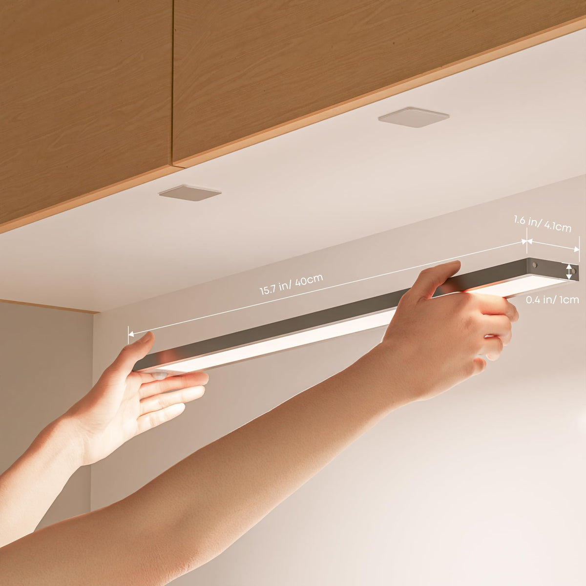 LROLTEF Under Cabinet Wardrobe Motion Sensor Lights Dimmable 21cm 1500mAh