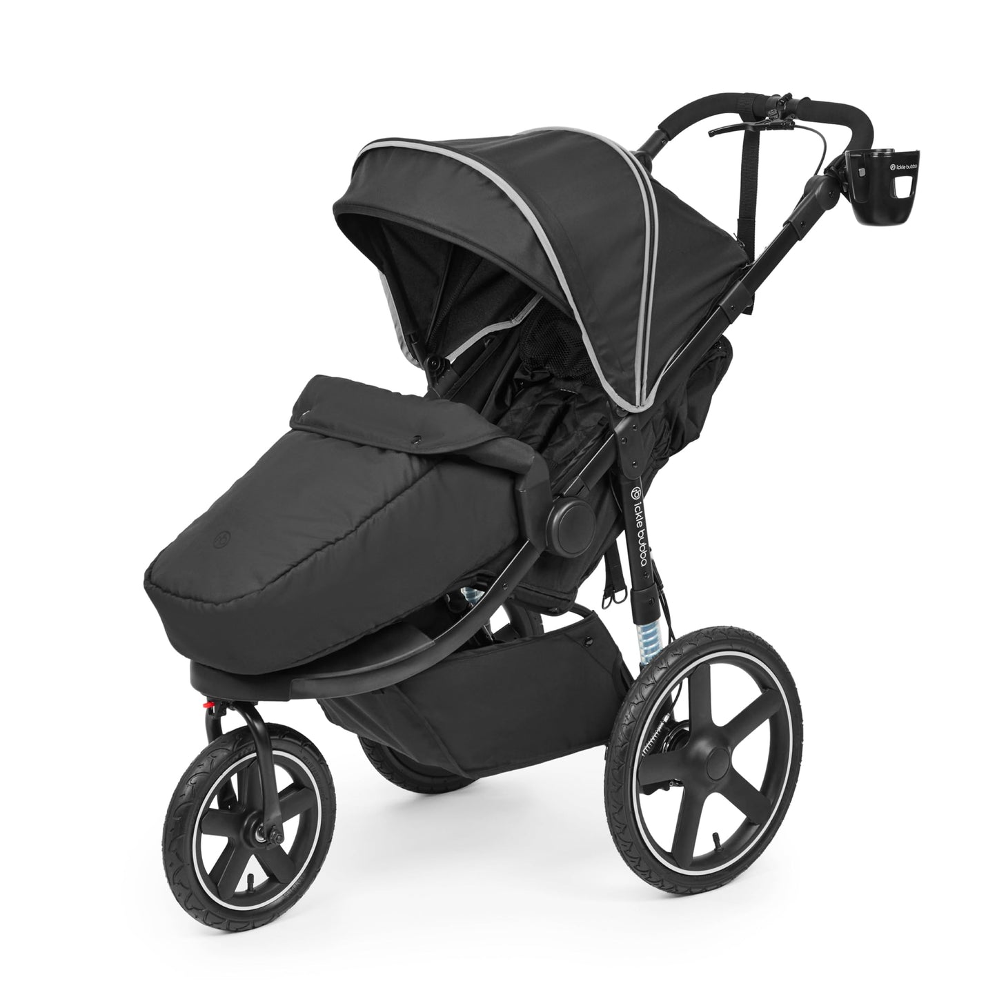Ickle Bubba Venus Jogger Pro Max Stroller (Charcoal Grey) – All-Terrain 3-Wheel Pushchair from Birth to 22kg, Waterproof Hood & Footwarmer, Adjustable Handle, Cup Holder & Self-Locking Fold