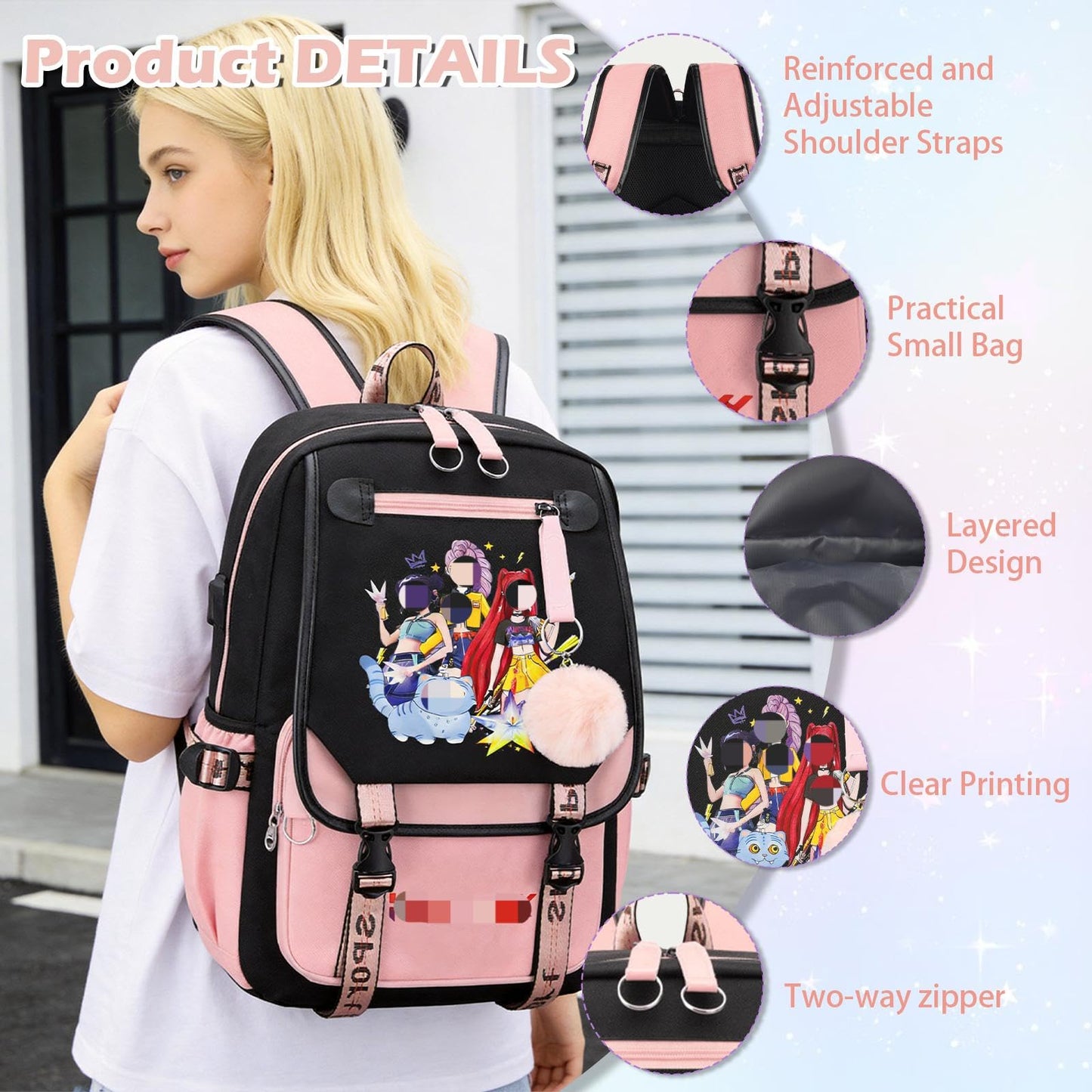 yumcute De-mn Backpack Kids, Teen Game School Bags, Children Primary Schoolbag, Children's School Backpack, 17 Inch Large Capacity Travel Rucksack Waterproof Boys Girls Book Bags for Aged 3-12 Years