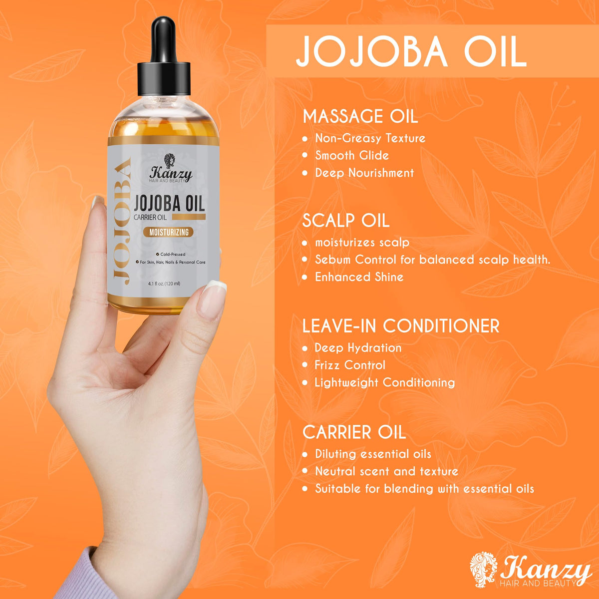 Kanzy Vitamin E Oil for Skin, Hair, Lips and Face - Naturally Sourced Multi-Purpose Plant-Based Vitamin E Oil for Hair Growth as Skincare and Haircare Product for both Men and Women (30 ml)