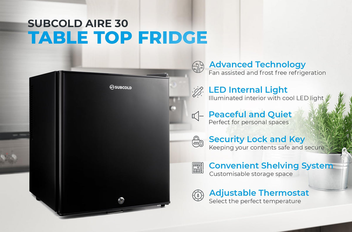Subcold Aire20-G Mini Fridge | 20L | Frost-Free | Glass Door | LED