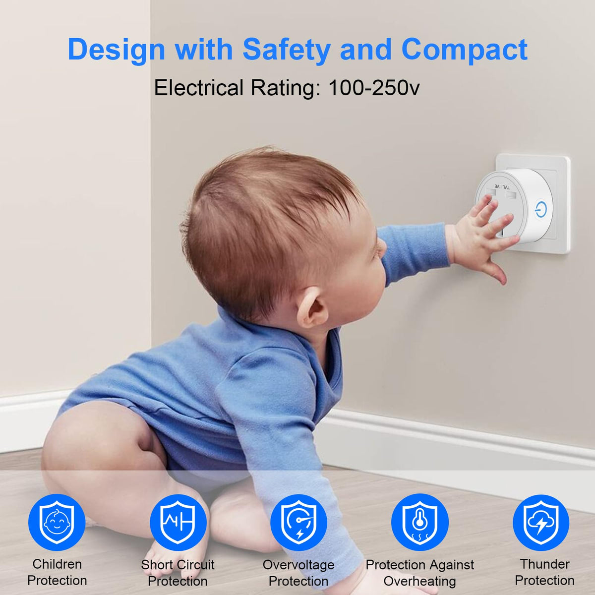 Smart Plug, TVLIVE 2 Pack Smart Plugs that Work with Alexa (Echo, Echo Dot), Google Home Voice Control, Energy Monitoring, Remote Control, Timer & Schedule, smart wifi plug socket UK, No Hub Required