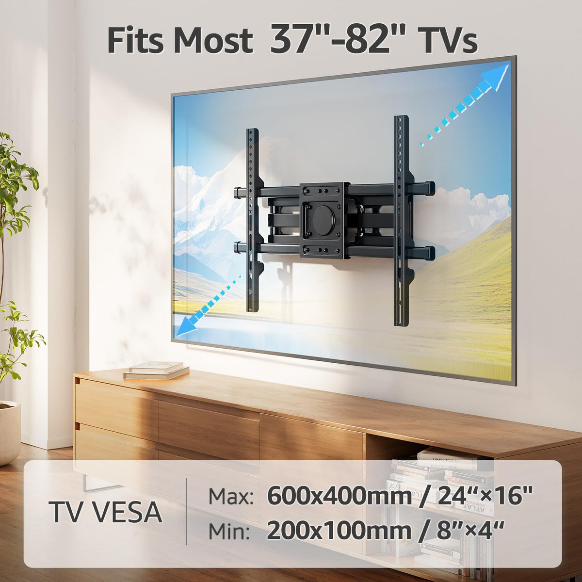 MOUNTUP TV Wall Bracket for Most 26-70 Inch LED, LCD, OLED Flat & Curved TV