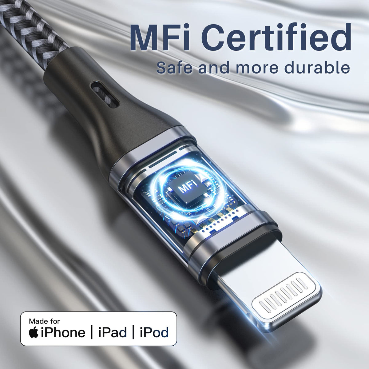 RAVIAD Long iPhone Charger Cable 3M 2Pack MFi Certified Lightning Cable