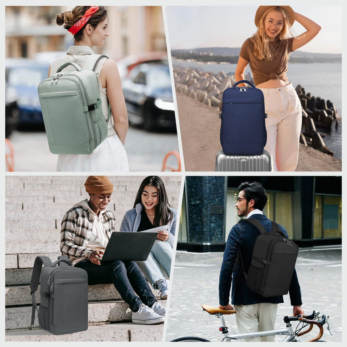 Lossga Ryanair Cabin Bags 40x30x20 Underseat Carry-ons Travel Backpack (Pack of 2)