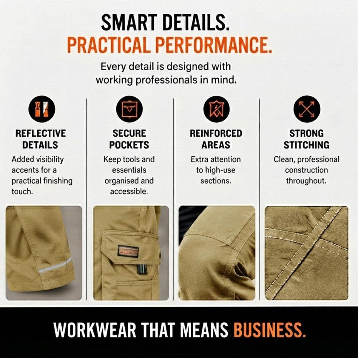 WrightFits Men Pro-11 Work Trousers Black - Heavy Duty Safety Combat Cargo Pant - Multi Pockets & Knee Pad Pockets - Triple Stitched -Durable Work wear (28W-48W)