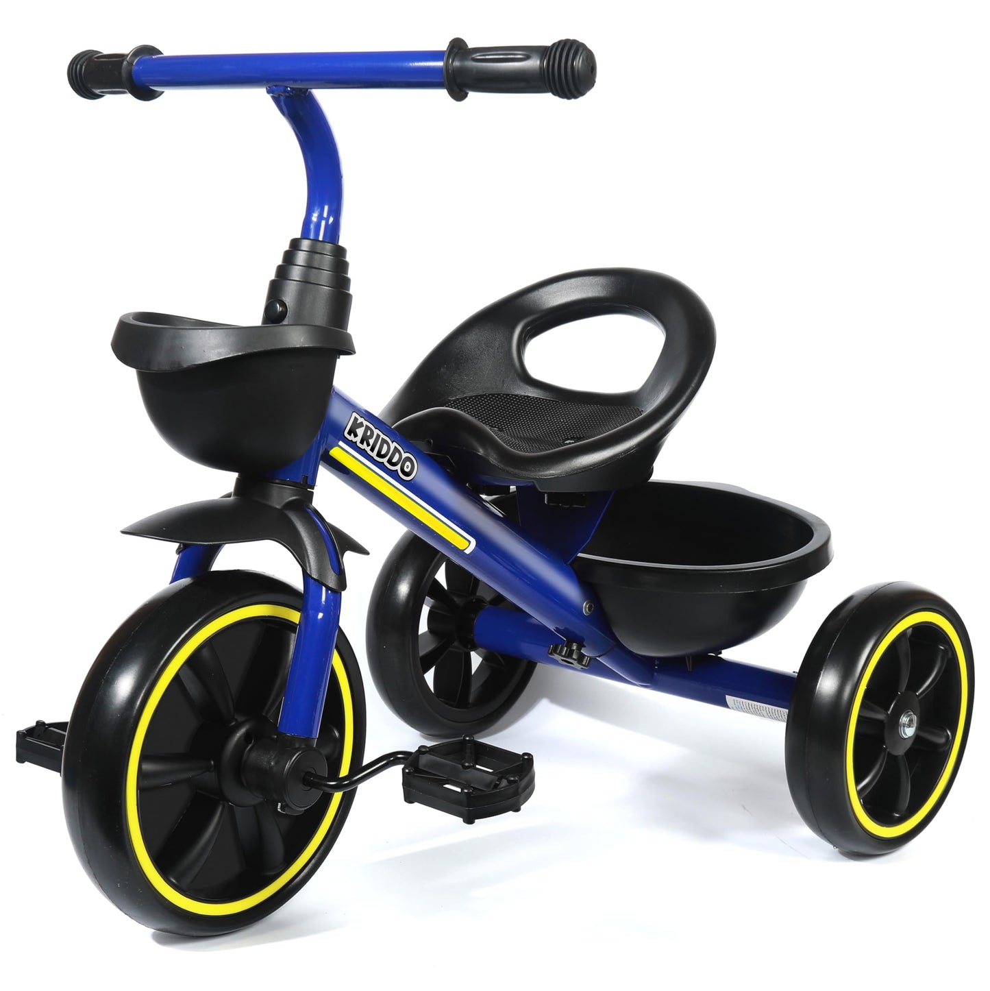 KRIDDO Toddler Tricycle — Anti-Tip Design, BPA-Free | Ages 18 Months to 4 Years | Pink