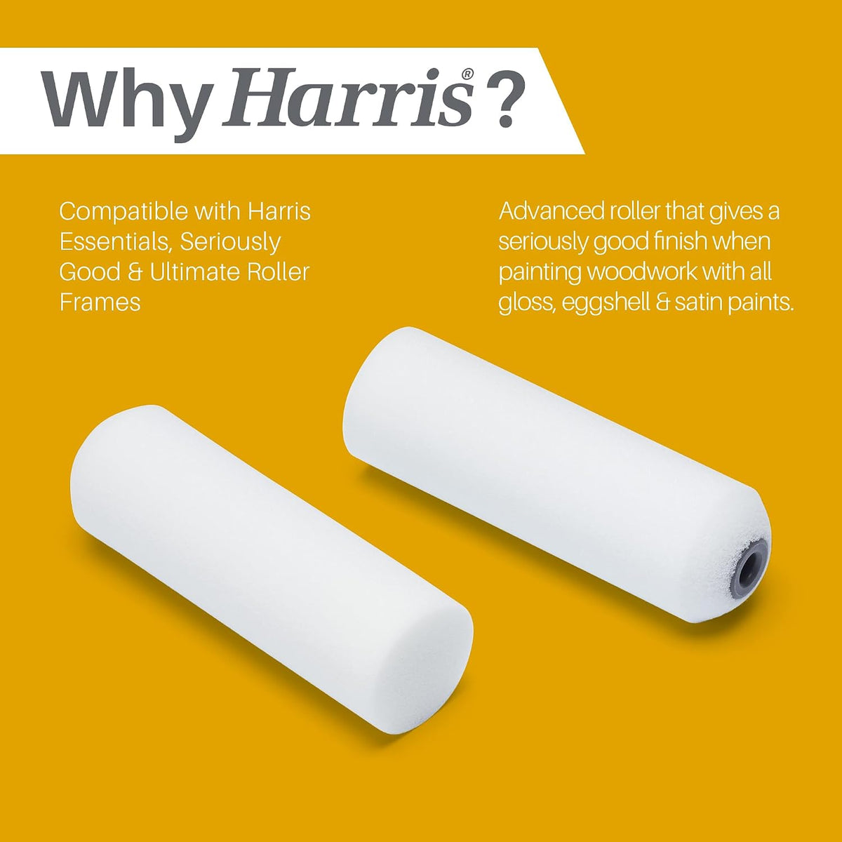 Harris Seriously Good Woodwork Gloss Mini Roller Sleeves, 10 Sleeve Pack, 4"