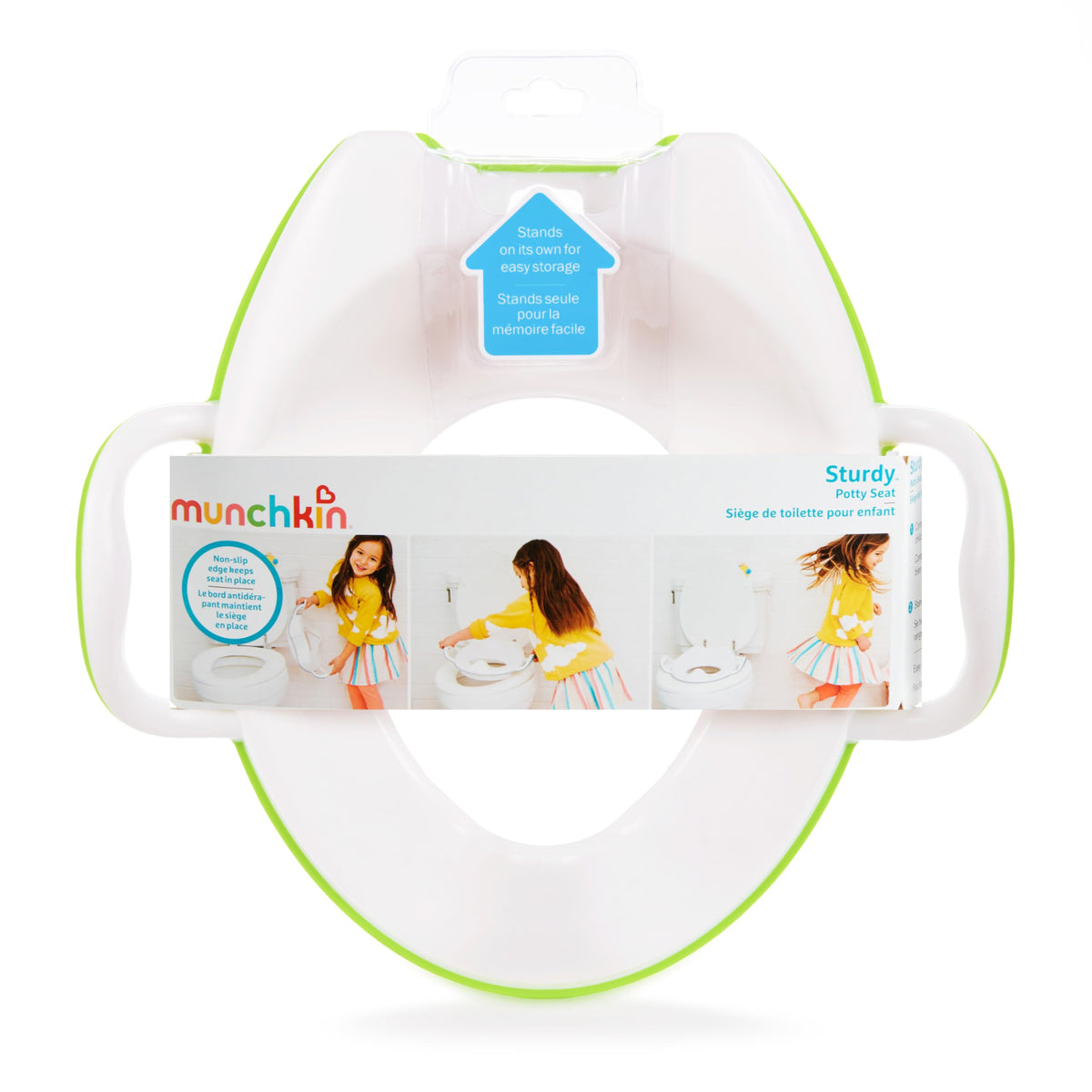 Munchkin Sturdy Potty Seat | Potty Training Toilet Seat with Handles and Legs | Ideal for Toddler and Children | Grey