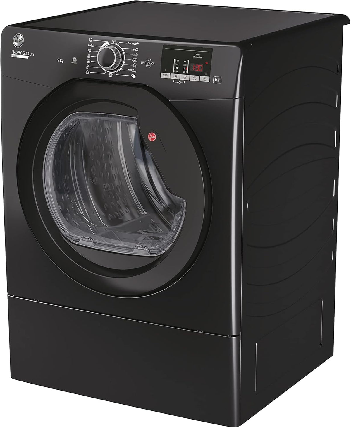 Hoover H-DRY 300 LITE Vented Tumble Dryer, 9kg, Black, C Class