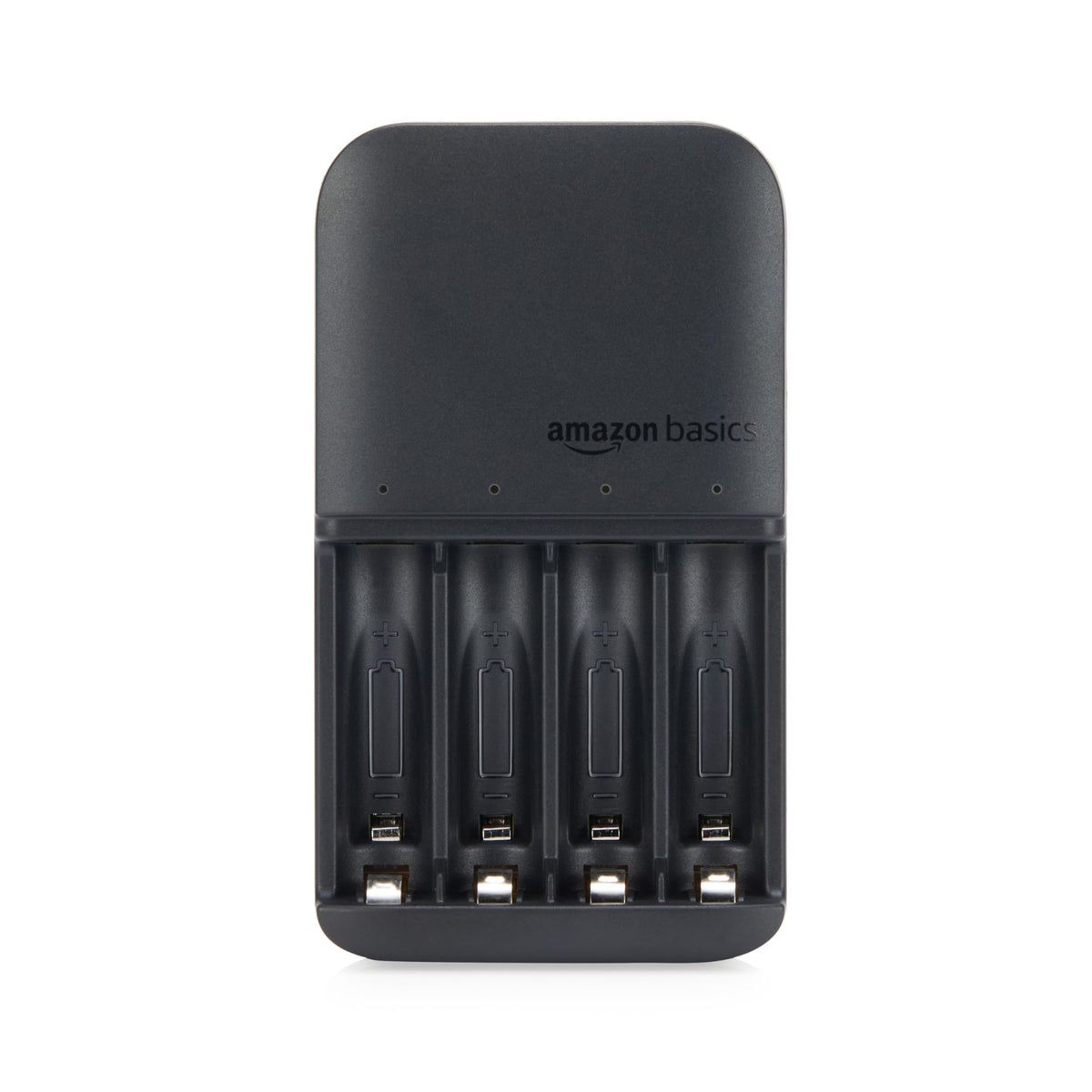 Amazon Basics 4 Slot Ni-MH AA & AAA Battery Charger With Indicator LEDs, With USB Port, Black