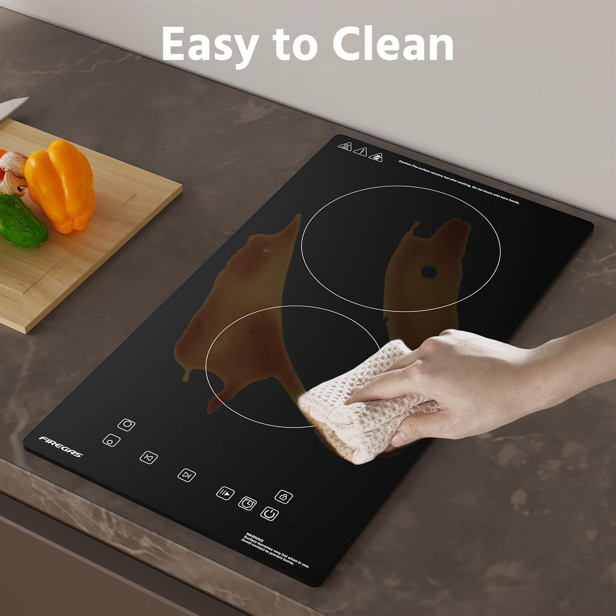 FIREGAS 2 Burner Ceramic Hob,Electric Hob with UK Plug,Built-in & Tabletop
