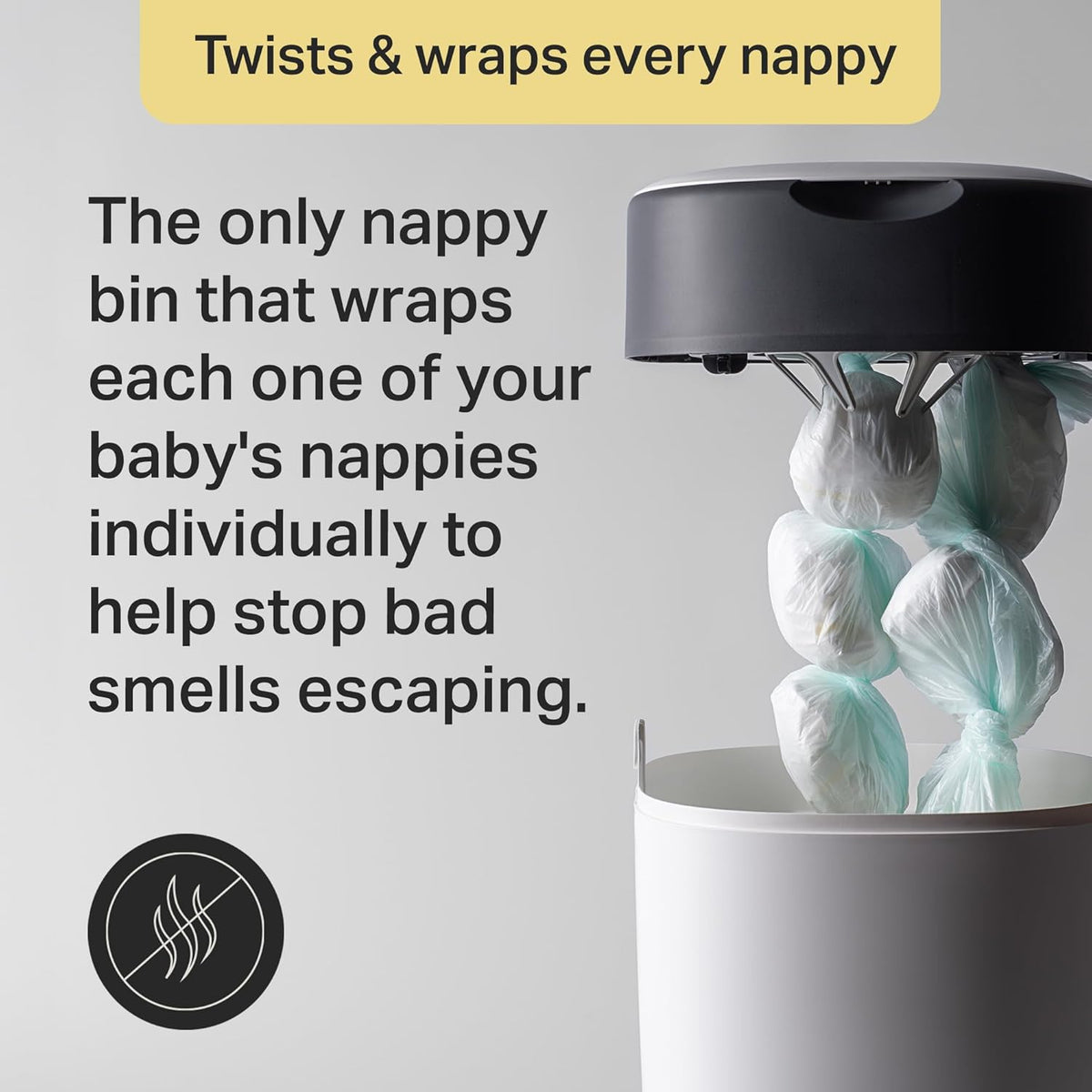 Tommee Tippee Twist & Click Nappy Bin Odour & Germ Protection