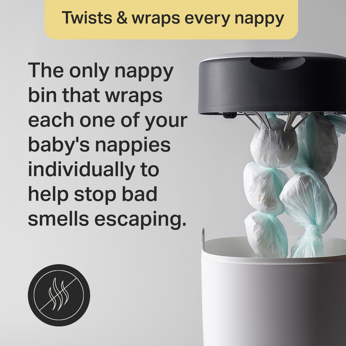 Tommee Tippee Twist & Click Nappy Bin Odour & Germ Protection