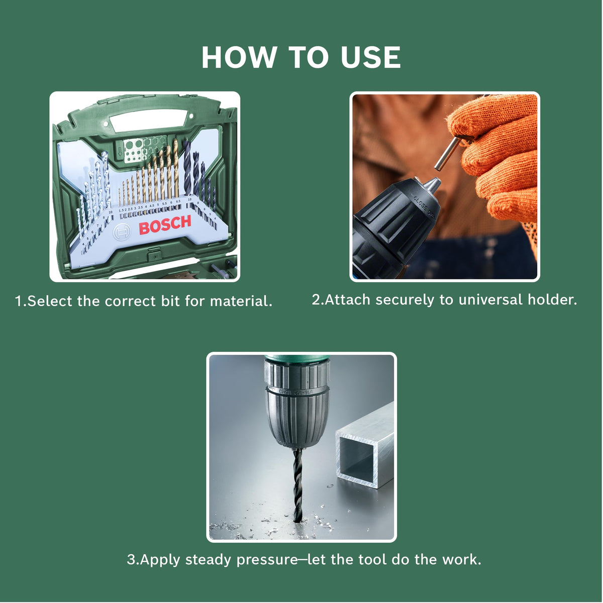 Bosch 34pc. X-Line Drill and Screwdriver Bit Set (for Wood, Masonary and Metal, Accessories Drill and Screwdriver)