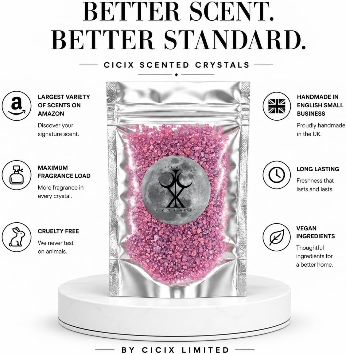 CICIX 3x Luxury Scented Crystals Bundle. 130+ Scent Options. Sizzlers Simmering Granules for Oil Burners. Strong Wax Melt Alternative. Handmade in England. (Daisy's)